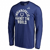 Men's Colts Blue 2018 NFL Playoffs Against The World Long Sleeve T-Shirt,baseball caps,new era cap wholesale,wholesale hats